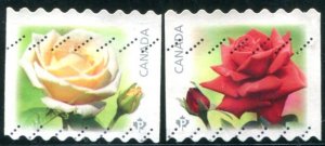 Canada Sc#2728-9 Roses self-adhesive Used