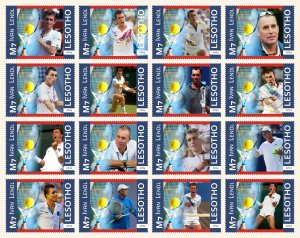 Stamps.  Sports Tennis Ivan Lenol 2024 year , 16 stamps perforated