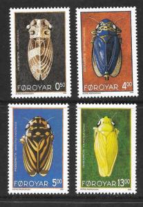 Faroe Islands Scott 276 - 279 Mint NH Complete Set Bugs 2018 CV $7.95+