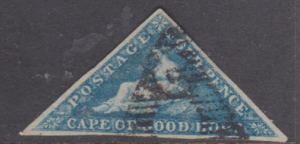 CAPE OF GOOD HOPE 1850's 4d BLUE 3 MARGINS