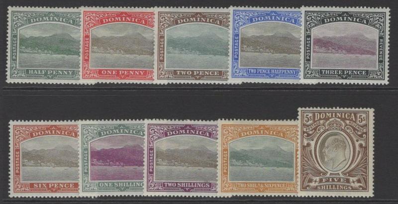 DOMINICA SG27/36 1903-7 DEFINITIVE SET MTD MINT