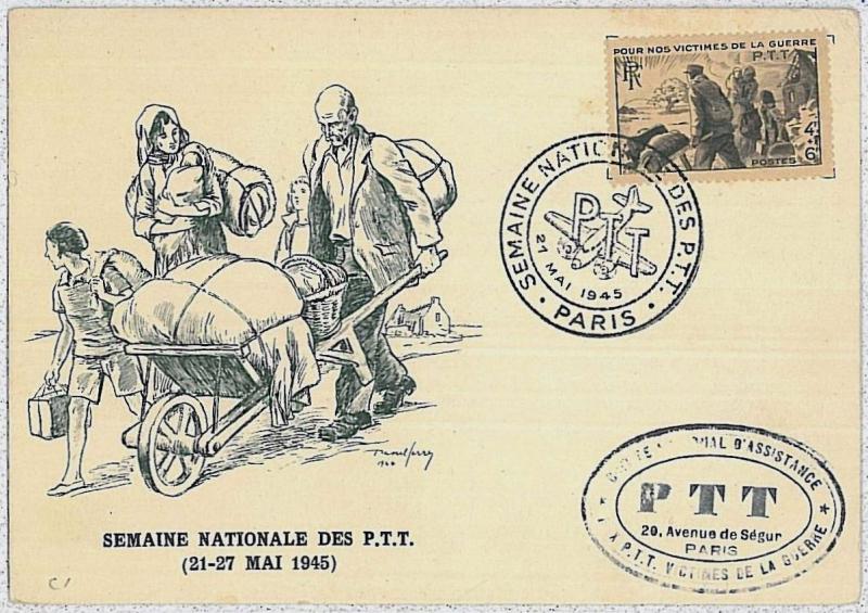 37253   MAXIMUM CARD  - FRANCE : victimes de guerre - MILITARY - WAR 1945