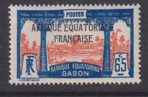 GABON, 1927 AEF overprint, 65c. Red & Blue, lhm.