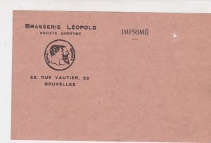 Brasserie Leopold 1940 Anonymous Society Invoice Postal Card Ref 31086
