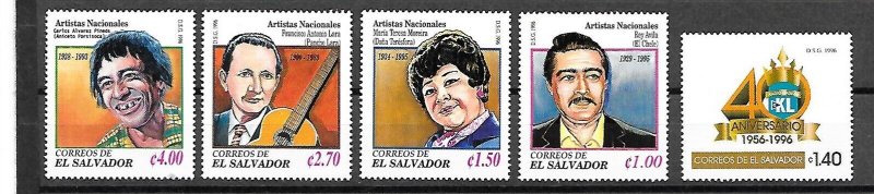 SALVADOR Sc 1437-41 NH ISSUE OF 1996 - FAMOUS PEOPLE 