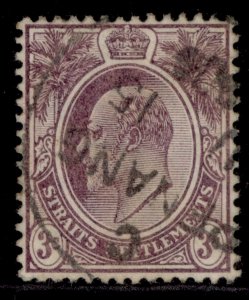 MALAYSIA - Straits Settlements EDVII SG124, 3c dull purple, FINE USED.