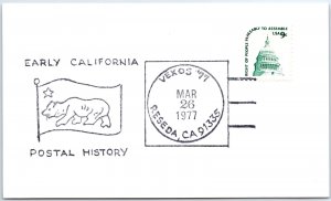 US SPECIAL EVENT POSTAL CARD EARLY CALIFORNIA POSTAL HISTORY VEXOS RESEDA '77