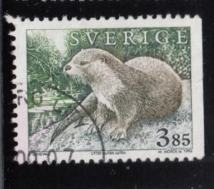 Sweden 1996 used Sc #1925 3.85k Lutra lutra Otter