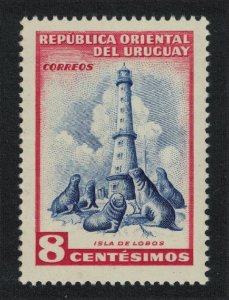 Uruguay Sea lions Fauna Isla de Lobos Lighthouse 8c 1954 MNH SG#1034 MI#762