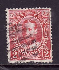 Newfoundland-Sc#105-used 2c carmine KGV -1911-id#15-