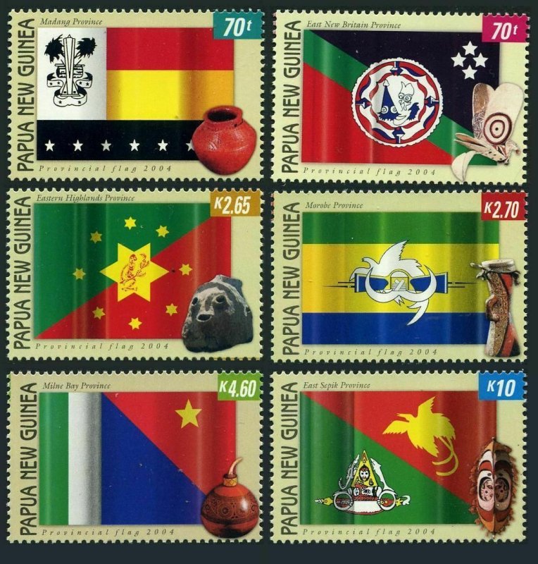 Papua New Guinea 1142-1147,MNH. Provincial flags,2004.