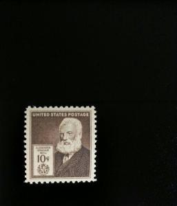 1940 10c Alexander Graham Bell, U.S. Patent for Telephone Scott 893 Mint F/VF NH