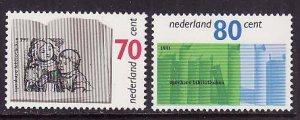 Netherlands-Sc#801-2- id7-unused NH set-Public libraries-1991-