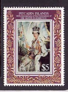 Pitcairn-Sc#383- id12- unused NH sheet-QEII-40th Coronation-1993-