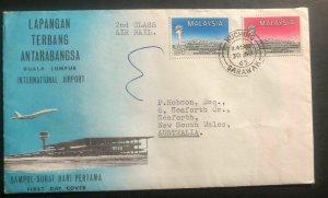 1965 Kuching Sarawak Malaysia First Day Cover To Australia International Airport