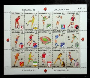 COLOMBIA Sc C720 NH MINISHEET OF 1982- SOCCER - (CT5)