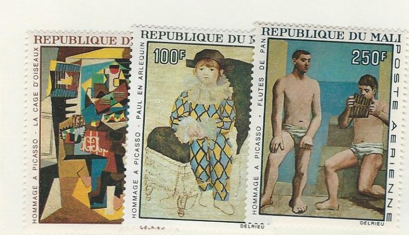 Mali, Postage Stamp, #C46-C48 Mint Hinged, 1967 Art, Picasso