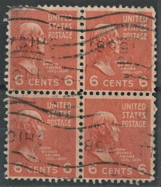 United States - SC #811 - USED BLOCK OF 4 FAULT - 1938 - USAA021