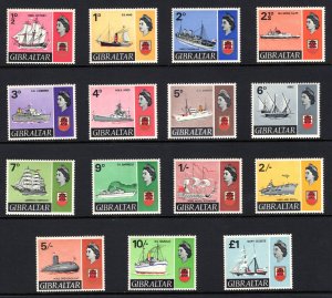 Gibraltar #186-199 MNH (#193 is MVLH) CV $39.15