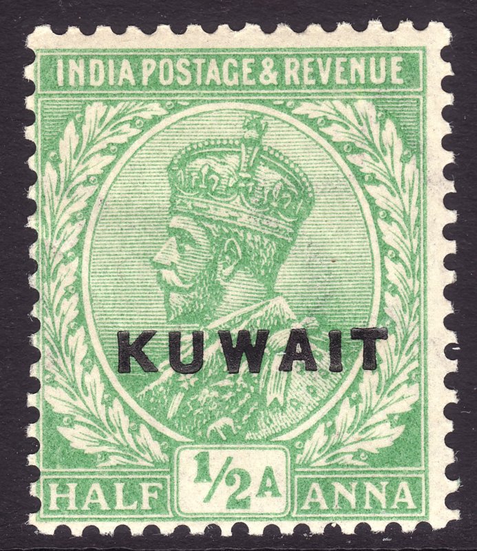 1923 - 1924 British Kuwait KGV ½ Anna issue MNH Sc# 1 Wmk 39 CV $7.25