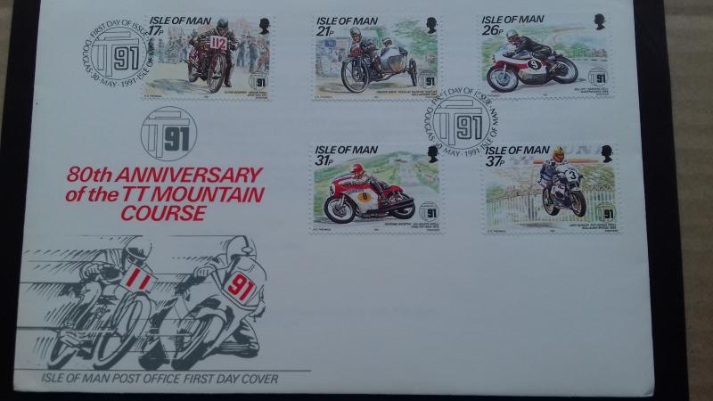 Isle of Man 1991 FDC 80th Anniversary of the Isle of Man TT Mountain Course