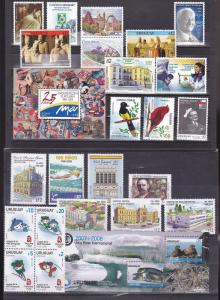 Uruguay MNH stamp collection complete year set 2001 to 2009 Catalog value $1350 