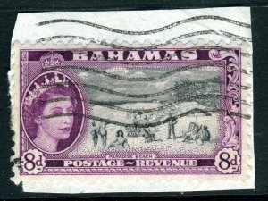 Bahamas 1954 QE 8d Balck & Reddish Lilac SG 209  VFU U953