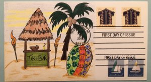 2012 Aloha Hawaii FDC HAND DRAWN PAINTED CACHET 2023 Sailboats Lahaina Maui