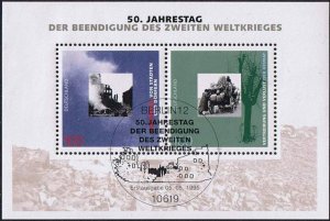 Germany 1994,Sc.#1897 used souv. sheet, City Ruins and Refugees