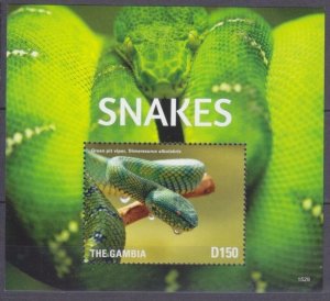 2015 Gambia 7222/B941 Reptiles - Snakes 8,00 €