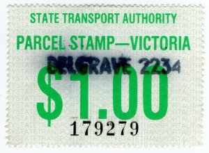 (I.B) Australia - Victoria Railways : Parcel Stamp $1 (Belgrave)