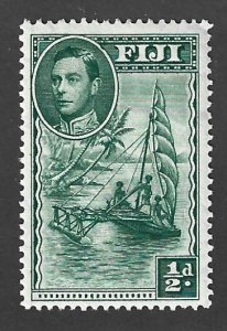 Fiji Scott #117c Mint 1/2p Outrigger Canoe Perf 14 2018 CV $16.00