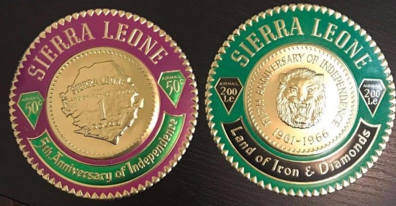 First Gold Postage Coinage of Sierra Leone- 12 values, 2c- 200 LE