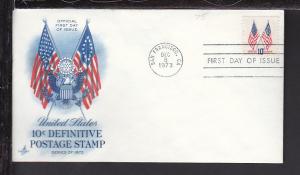 US Crossed Flags 1973 Artcraft U/A FDC BIN