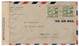 Netherland West Indies Curacao 40c(2) clipper airmail to Hawaii, May 1941