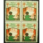 1923 CHRISTMAS SEALS BLOCK OF 4 MINT NEVER HINGED GEMS !! GREAT FIND !!