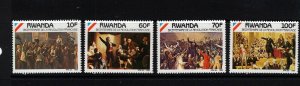 Rwanda #1342-45 (1990 French Revolution set) VFMNH CV $8.65