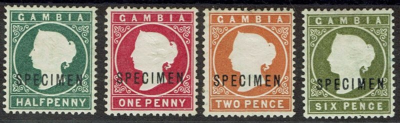 GAMBIA 1886 QV CAMEO SPECIMEN SET WMK CROWN CA