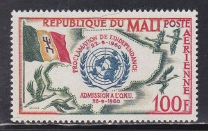Mali # C11, Admission to the U.N., Mint NH, 1/2 Cat.