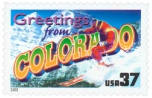 2002 37c Greetings from America, Colorado Scott 3701 Mint F/VF NH