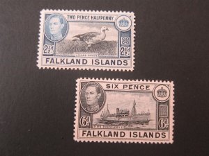 Falkland Islands 1949 Sc 101-102 set MH