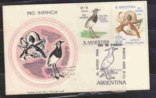 ARGENTINA BIRDS FIRST DAY CARD, TERO, HORNERO AAD6572