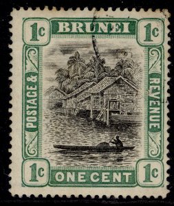 BRUNEI EDVII SG23, 1c grey-black & pale green, USED. Cat £14.