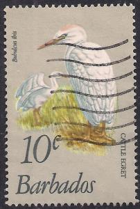 Barbados 1979 QE2 10ct Cattle Egret Bird SG 626 ( K1325 )