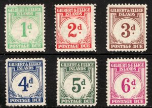 1940 - Gilbert & Ellice - J1 to J6 Postage Due Set -  MLH  cv$81.50