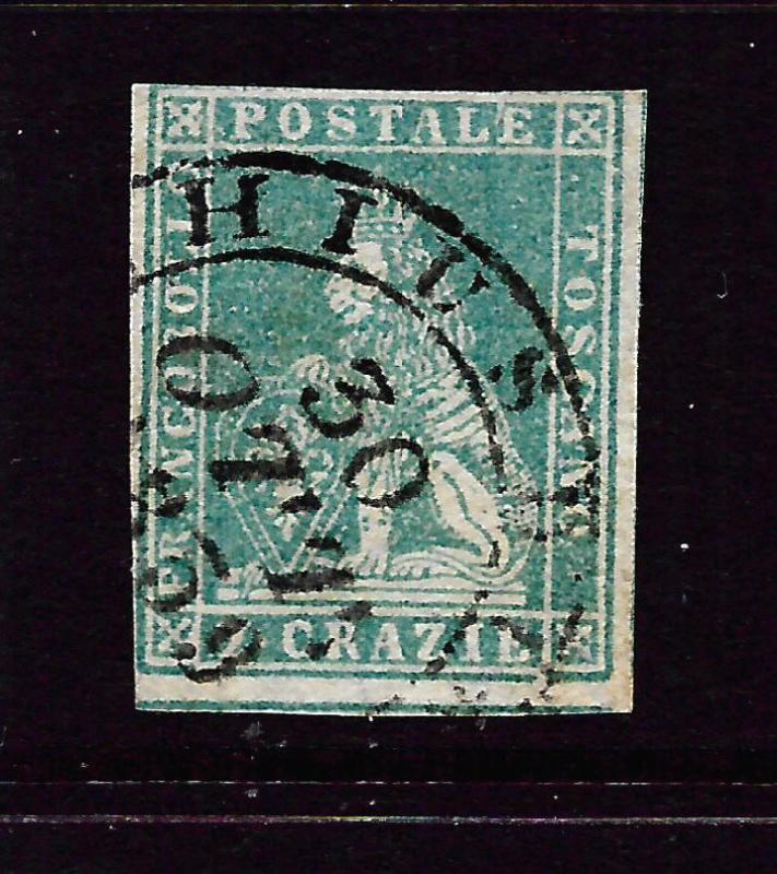 TUSCANY  1857-59  2c  BLUE  FU      SG 28  Sc 13