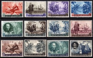 SC308//319, C80 500th Birth Anniversary of Christopher Columbus (1952) MNH