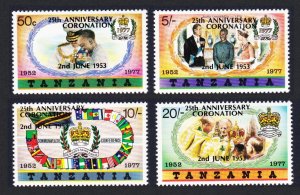 Tanzania 25th Anniversary of Coronation Ovpt Type A 4v 1978 MNH SC#99-102