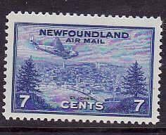 Newfoundland-Sc#C19- id7-unused NH 7c Airmail-Airplane-1943- 