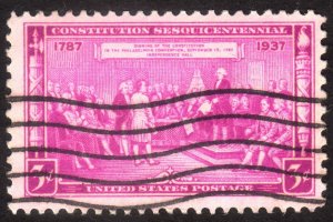 1937, US 3c, Adaption of the Constitution, Used, Sc 798